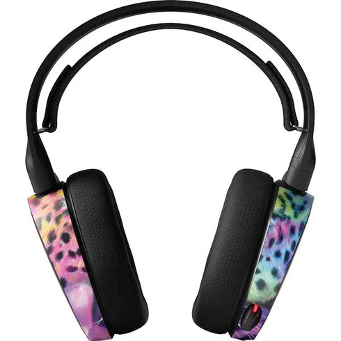 Neon Rainbow Cheetah with Rose by Sheena Pike SteelSeries Arctis 5 Skin
