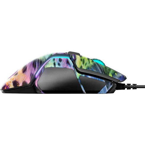Neon Rainbow Cheetah with Rose by Sheena Pike SteelSeries Rival 600 Gaming Mouse Skin