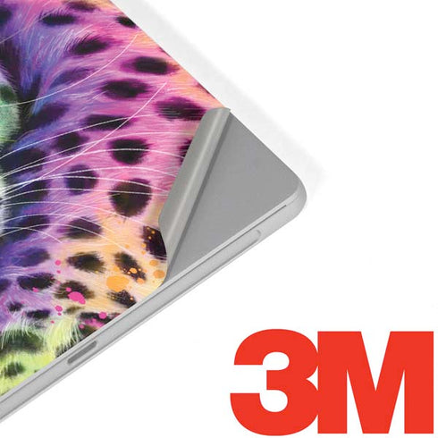 Neon Rainbow Cheetah with Rose by Sheena Pike Surface Go Skin