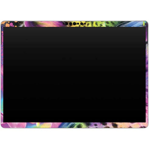 Neon Rainbow Cheetah with Rose by Sheena Pike Surface Pro 9 Skin