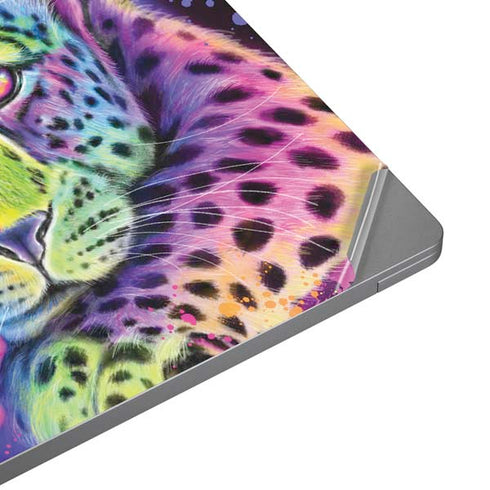 Neon Rainbow Cheetah with Rose by Sheena Pike Universal Laptop 11in (8.8 x 6.2in) Skin
