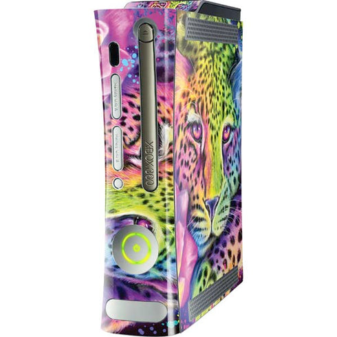 Neon Rainbow Cheetah with Rose by Sheena Pike Xbox 360 (Includes HDD) Skin