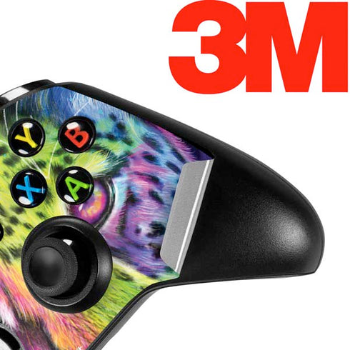 Neon Rainbow Cheetah with Rose by Sheena Pike Xbox One S All-Digital Edition Bundle Skin