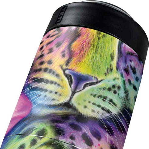 Neon Rainbow Cheetah with Rose by Sheena Pike Yeti Colster Can Insulator Skin