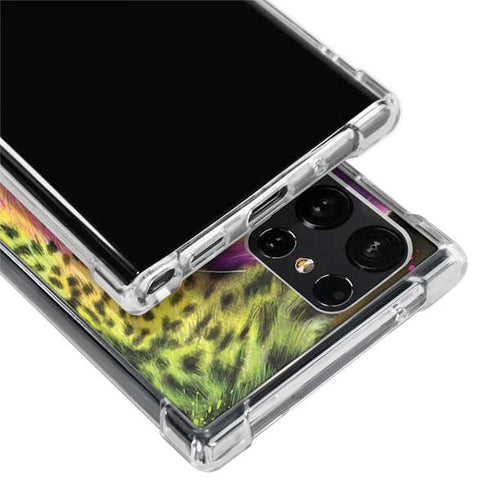 Neon Rainbow Cheetah with Rose by Sheena Pike Galaxy S24 Ultra Clear Case