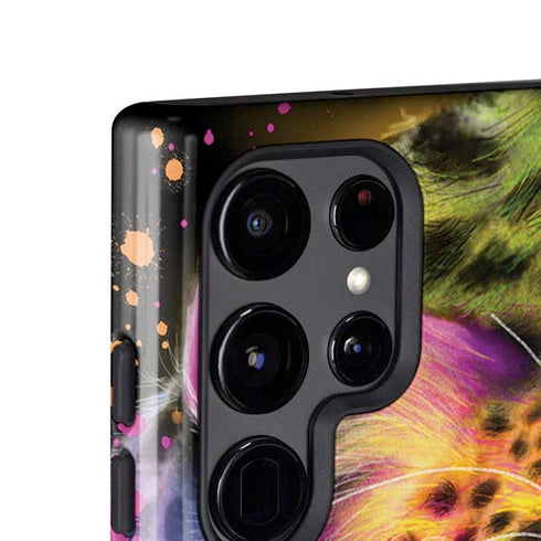 Neon Rainbow Cheetah with Rose by Sheena Pike Galaxy S24 Ultra Impact Case