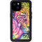 Neon Rainbow Cheetah with Rose by Sheena Pike iPhone 15 Plus Waterproof Case