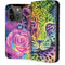 Neon Rainbow Cheetah with Rose by Sheena Pike iPhone 15 Pro Folio Case