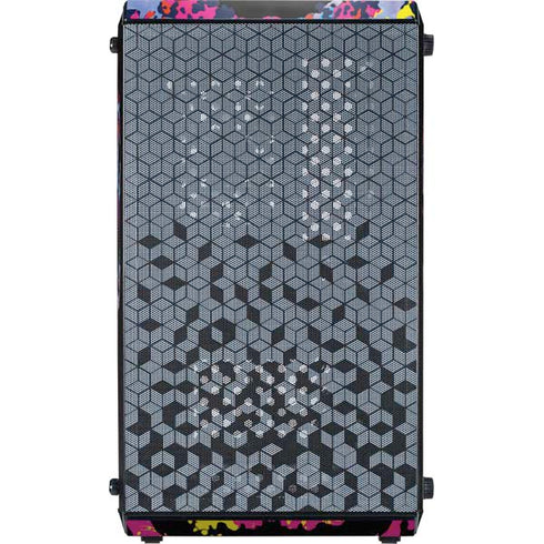 Liquid Blue Neon Skull with Glasses Cooler Master MasterBox Q300L Mini Tower Skin