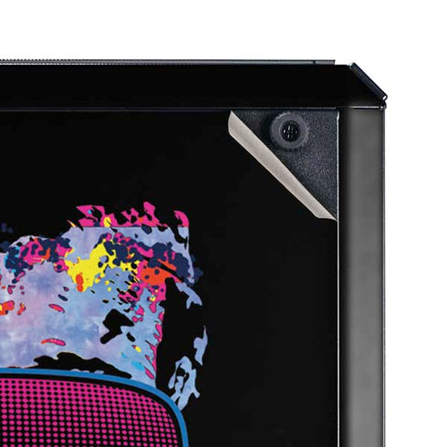 Liquid Blue Neon Skull with Glasses Cooler Master MasterBox Q300L Mini Tower Skin