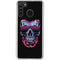 Liquid Blue Neon Skull with Glasses Galaxy A21 Clear Case