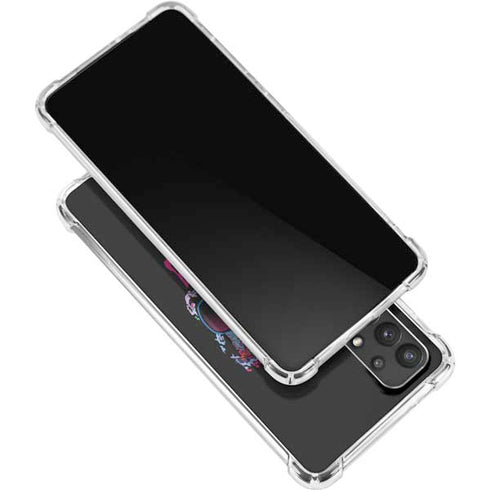 Liquid Blue Neon Skull with Glasses Galaxy A32 5G Clear Case
