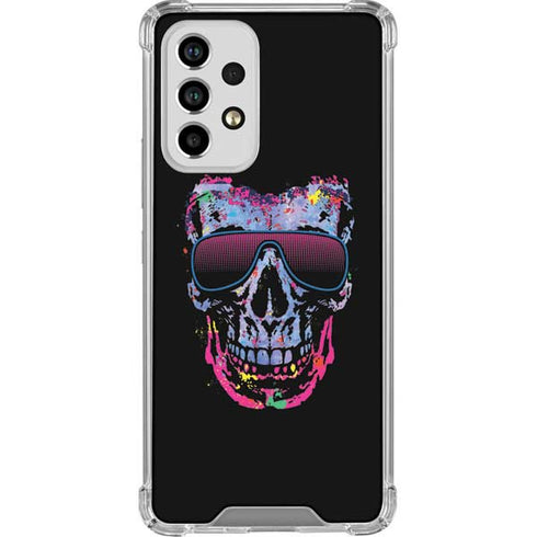 Liquid Blue Neon Skull with Glasses Galaxy A33 5G Clear Case