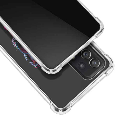 Liquid Blue Neon Skull with Glasses Galaxy A52 5G Clear Case