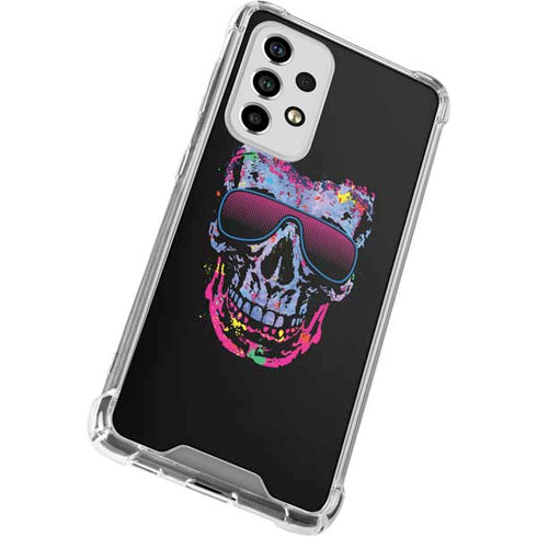Liquid Blue Neon Skull with Glasses Galaxy A53 5G Clear Case