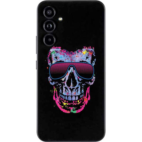 Liquid Blue Neon Skull with Glasses Galaxy A54 5G Skin