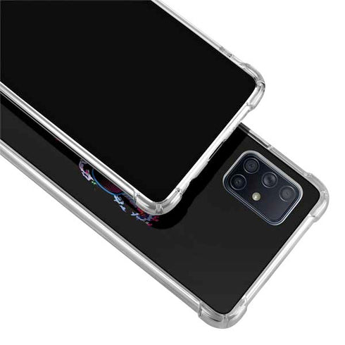 Liquid Blue Neon Skull with Glasses Galaxy A71 5G Clear Case