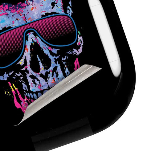 Liquid Blue Neon Skull with Glasses Galaxy Buds Pro Skin
