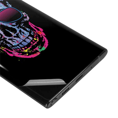 Liquid Blue Neon Skull with Glasses Galaxy Note 10 Skin