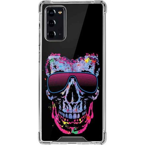 Liquid Blue Neon Skull with Glasses Galaxy Note20 5G Clear Case