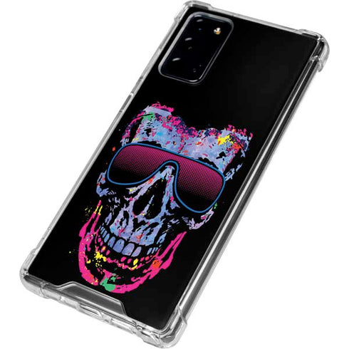 Liquid Blue Neon Skull with Glasses Galaxy Note20 5G Clear Case