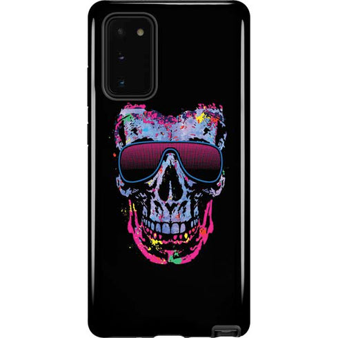 Liquid Blue Neon Skull with Glasses Galaxy Note20 5G Pro Case