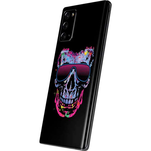 Liquid Blue Neon Skull with Glasses Galaxy Note20 5G Skin