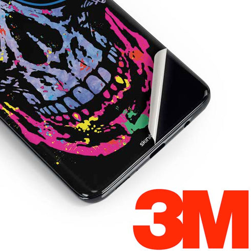 Liquid Blue Neon Skull with Glasses Galaxy S10 Plus Skin
