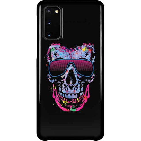 Liquid Blue Neon Skull with Glasses Galaxy S20 Lite Case