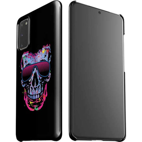 Liquid Blue Neon Skull with Glasses Galaxy S20 Lite Case