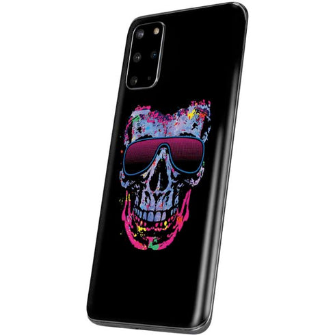 Liquid Blue Neon Skull with Glasses Galaxy S20 Plus Skin