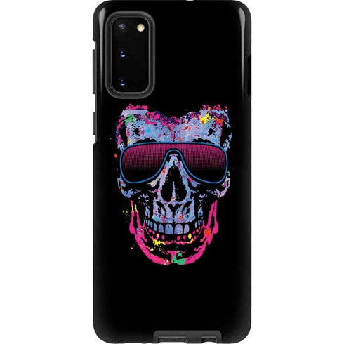 Liquid Blue Neon Skull with Glasses Galaxy S20 Pro Case