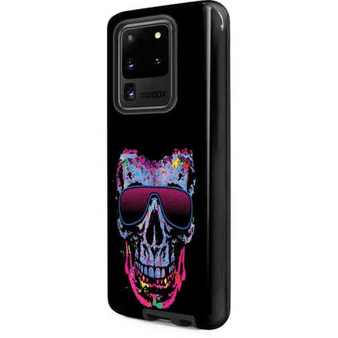 Liquid Blue Neon Skull with Glasses Galaxy S20 Ultra 5G Pro Case
