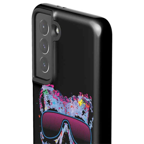 Liquid Blue Neon Skull with Glasses Galaxy S21 5G Pro Case