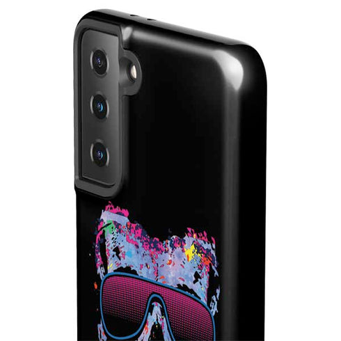 Liquid Blue Neon Skull with Glasses Galaxy S21 FE Pro Case