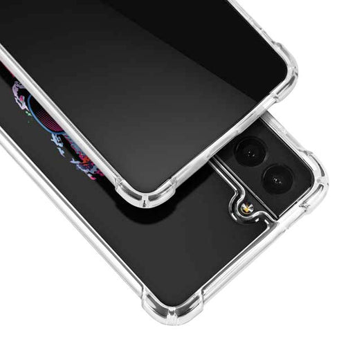 Liquid Blue Neon Skull with Glasses Galaxy S21 Plus 5G Clear Case