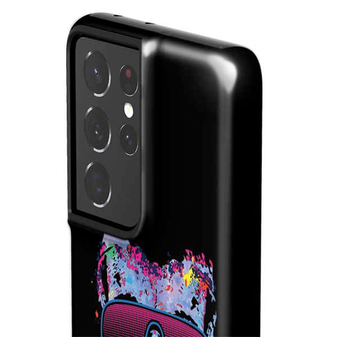 Liquid Blue Neon Skull with Glasses Galaxy S21 Ultra 5G Pro Case