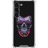 Liquid Blue Neon Skull with Glasses Galaxy S23 Clear Case