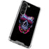 Liquid Blue Neon Skull with Glasses Galaxy S23 Clear Case