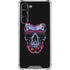 Liquid Blue Neon Skull with Glasses Galaxy S23 Plus Clear Case