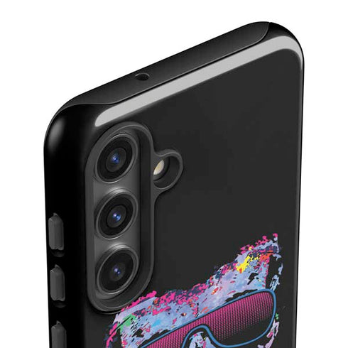 Liquid Blue Neon Skull with Glasses Galaxy S24 Plus Impact Case