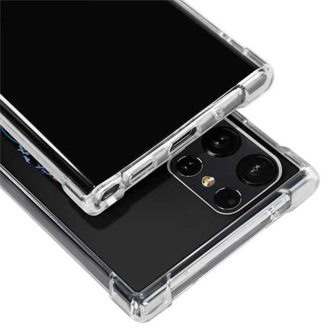Liquid Blue Neon Skull with Glasses Galaxy S24 Ultra Clear Case