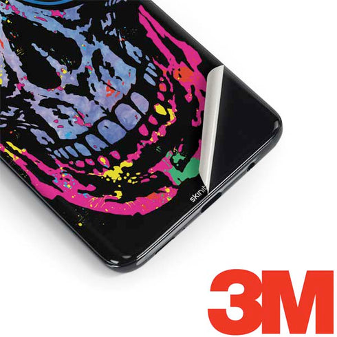 Liquid Blue Neon Skull with Glasses Galaxy S9 Plus Skin