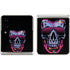 Liquid Blue Neon Skull with Glasses Galaxy Z Flip3 5G Skin