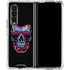Liquid Blue Neon Skull with Glasses Galaxy Z Fold4 5G Clear Case