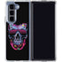 Liquid Blue Neon Skull with Glasses Galaxy Z Fold5 5G Clear Case
