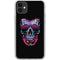 Liquid Blue Neon Skull with Glasses iPhone 11 Clear Case