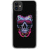 Liquid Blue Neon Skull with Glasses iPhone 11 Clear Case
