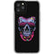 Liquid Blue Neon Skull with Glasses iPhone 11 Pro Clear Case