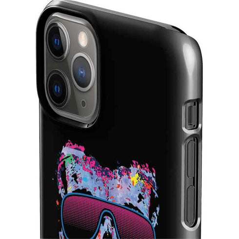 Liquid Blue Neon Skull with Glasses iPhone 11 Pro Lite Case